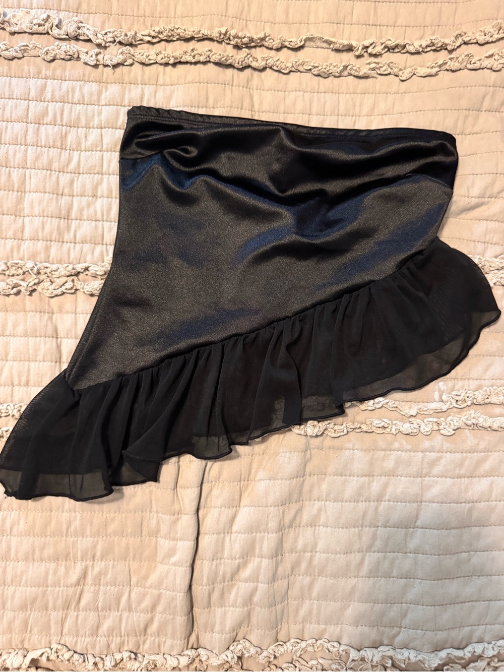 Blue Blush Black Asymmetrical Ruffle Skirt